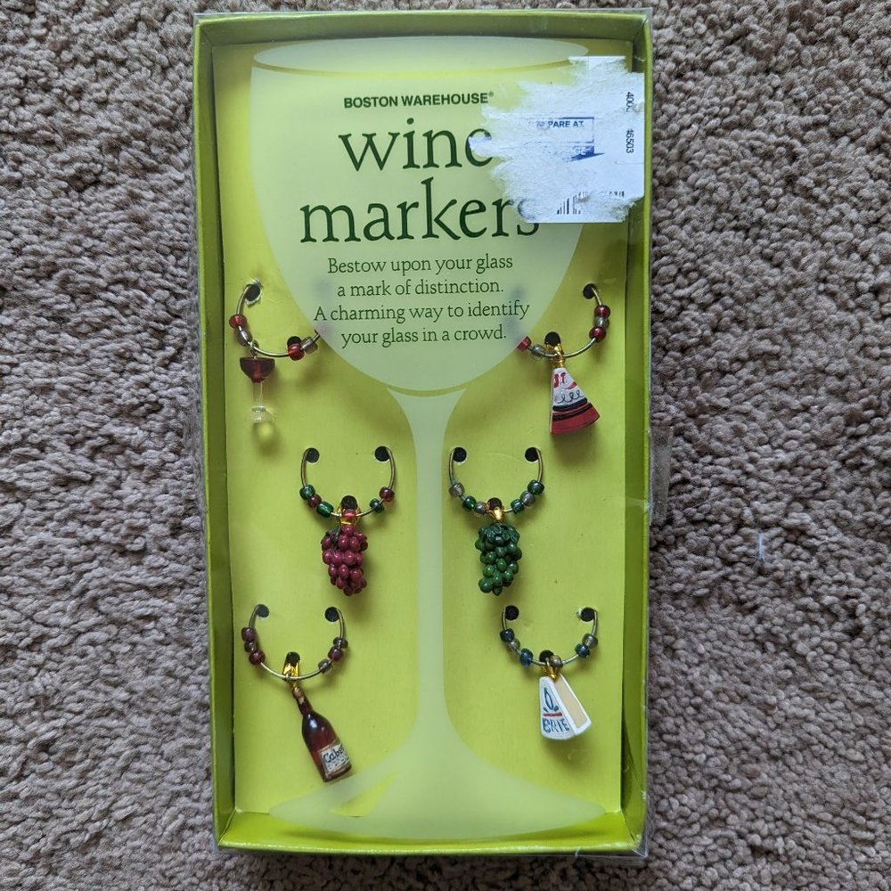 Boston Warehouse Wine Markers 6 pcs